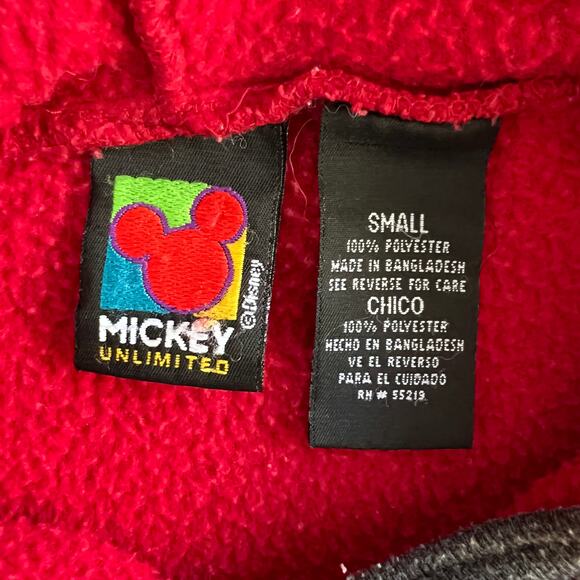 Mickey Unlimited Red Fleece Hoodie Small - Picture 3 of 11